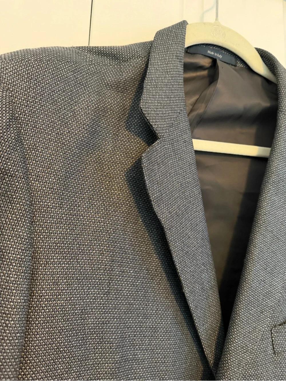 Ermenegildo‎ Zegna Silk Wool Sport Coat Blazer Gray Blue Textured 44R 46R Italy